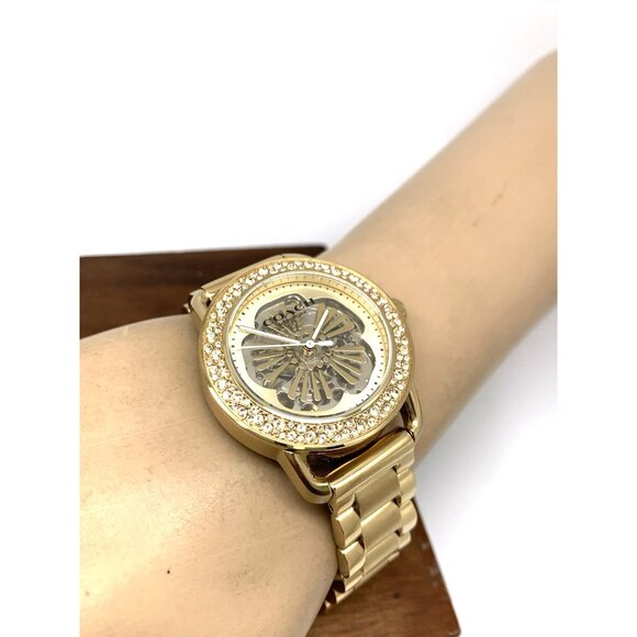 Coach Women's Watch 14504368 Cruiser Automatic Gold Stainless Steel Gemmed 37mm - Picture 6 of 14